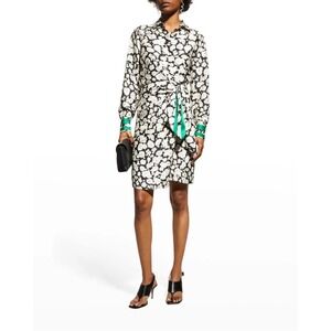 Marella Canto Floral-Print Long-Sleeve Wrap Dress Sz M?